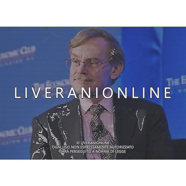 (120517) -- WASHINGTON, May 17, 2012 () -- World Bank President Robert Zoellick attends a forum sponsored by the Economic Club of Washington, D.C., in Washington, capital of the United States, on May 16, 2012. World Bank President Robert Zoellick said Wednesday if Greece leaves the eurozone, it would have \'ripple effects\' comparable to the collapse of Lehman Brothers in 2008. (/Wang Yi\'ou) (nxl) AG ALDO LIVERANI ONLY ITALY