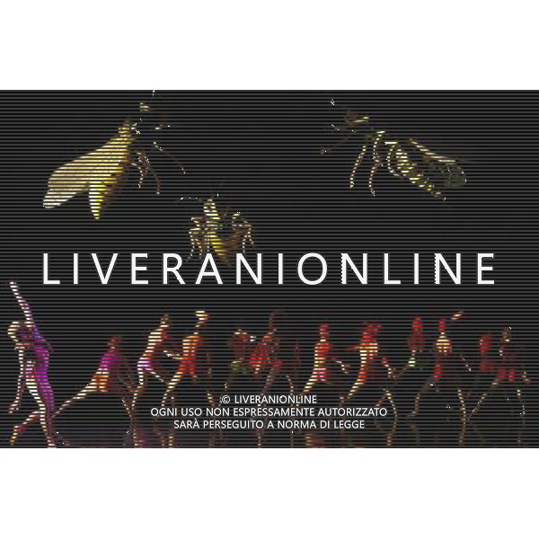 Dancers from Rambert Dance Company perform What Wild Ecstasy during a photocall at Sadler\'s Wells in London. Photo date: Tuesday May 15, 2012. The piece, choreographed by Rambert\'s Mark Baldwin, is one of four works that can be seen performed by the dance company from this evening until May 19 at Sadler\'s Wells. Photo credit: Johnny Green /ALDO LIVERANI SAS-ITALY ONLY - EDITORIAL USE ONLY