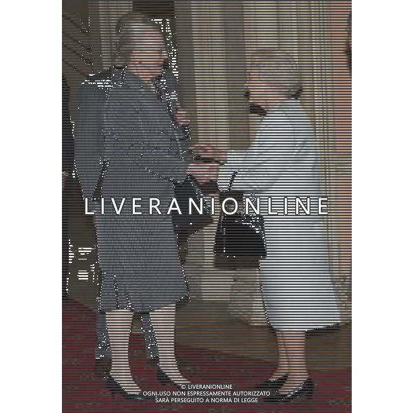 Her Majesty The Queen, accompanied by His Royal Highness The Duke of Edinburgh, gave a lunch at Windsor Castle for Sovereign Monarchs to commemorate her Diamond Jubilee. The Queen and The Duke of Edinburgh greeted their guests inside the Grand Vestibule, before joining them at a pre-lunch reception.THE QUEEN OF DENMARK .. ©photoshot/Agenzia Aldo Liverani Sas - ITALY ONLY - REALI INGLESI: La regina d\'inghilterra incontra Re e regine, sovrani e capi di stato di 26 paesi stranieri al Castello di Windsor per un pranzo di celebrazione del Giubileo di diamante a Londra