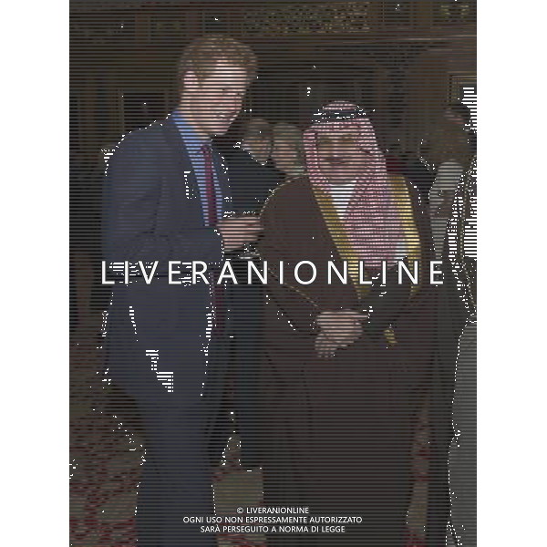 Her Majesty The Queen, accompanied by His Royal Highness The Duke of Edinburgh, gave a lunch at Windsor Castle for Sovereign Monarchs to commemorate her Diamond Jubilee. The Queen and The Duke of Edinburgh greeted their guests inside the Grand Vestibule, before joining them at a pre-lunch reception.PRINCE HARRY WITH PRINCE MOHAMMED OF SAUDI ARABIA .. ©photoshot/Agenzia Aldo Liverani Sas - ITALY ONLY - REALI INGLESI: La regina d\'inghilterra incontra Re e regine, sovrani e capi di stato di 26 paesi stranieri al Castello di Windsor per un pranzo di celebrazione del Giubileo di diamante a Londra