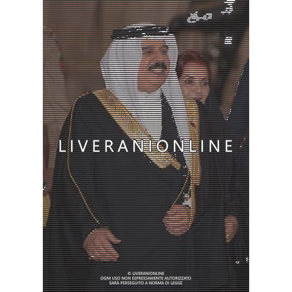 The King of Bahrain arrives at a lunch for Sovereign Monarch\'s held in honour of Queen Elizabeth II\'s Diamond Jubilee, at Windsor Castle, in Windsor, Berkshire. ©photoshot/Agenzia Aldo Liverani Sas - ITALY ONLY - REALI INGLESI: La regina d\'inghilterra incontra Re e regine, sovrani e capi di stato di 26 paesi stranieri al Castello di Windsor per un pranzo di celebrazione del Giubileo di diamante a Londra