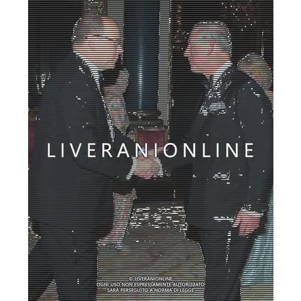 The Prince of Wales greets Prince Albert II of Monaco as he arrives for a dinner at Buckingham Palace, London, for foreign sovereigns to commemorate the Diamond Jubilee. ©photoshot/Agenzia Aldo Liverani Sas - ITALY ONLY - REALI INGLESI: Carlo Principe di Galles e la Duchessa di Cornovaglia ospite una cena per i sovrani stranieri per commemorare il giubileo di diamante a Buckingham Palace, a Londra. 