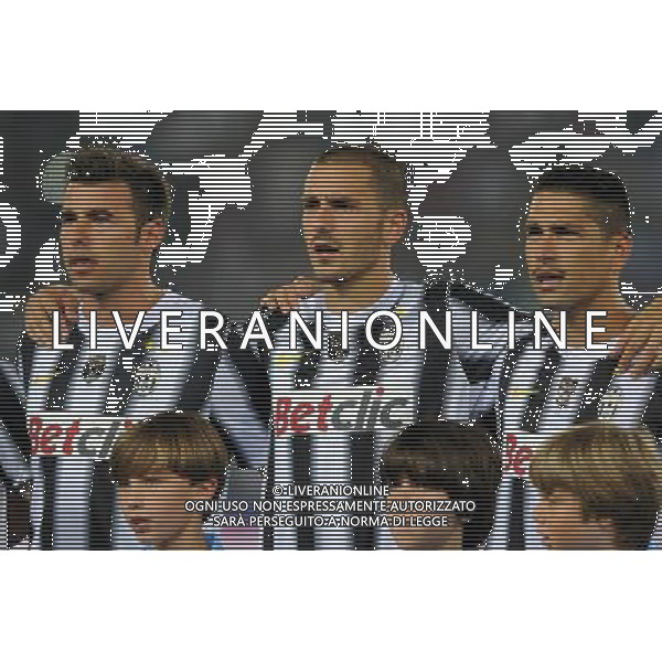 Coppa Italia TIM Cup 2011/2012 Finale Roma - 20.05.2012 Juventus-Napoli Nella Foto:andrea barzagli, leonardo bonucci e marco borriello con la maglia della juve con la patch di del piero /Ph.Vitez-Ag. Aldo Liverani