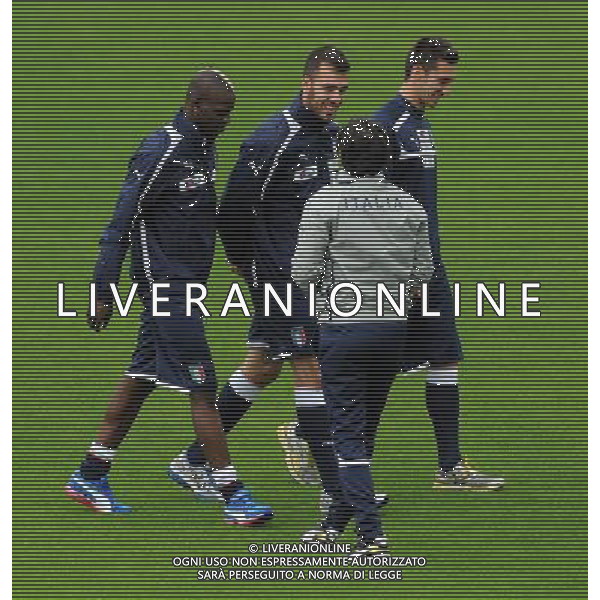 Raduno Nazionale Italiana Firenze - 21.05.2012 Allenamento Nella Foto:prandelli scherza con balotelli viviano e astori /Ph.Vitez-Ag. Aldo Liverani