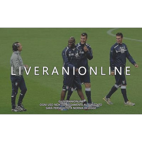Raduno Nazionale Italiana Firenze - 21.05.2012 Allenamento Nella Foto:prandelli scherza con balotelli viviano e astori /Ph.Vitez-Ag. Aldo Liverani