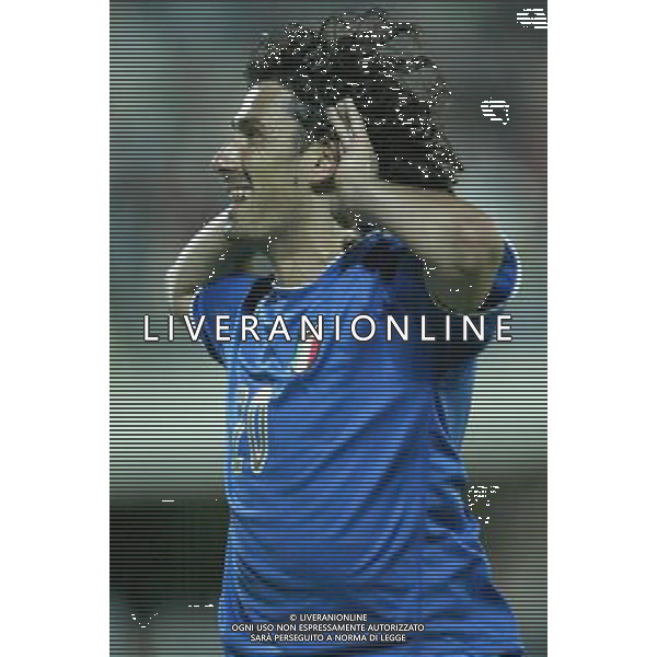 CAMPOBASSO 03/06/2003 ITALIA - IRLANDA DEL NORD AMICHEVOLE NELLA FOTO DELVECCHIO MARCO ESULTANTE FOTO PECORARO/AGENZIA ALDO LIVERANI