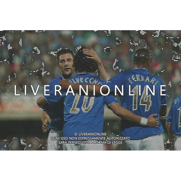 CAMPOBASSO 03/06/2003 ITALIA - IRLANDA DEL NORD AMICHEVOLE NELLA FOTO DELVECCHIO MARCO ESULTANTE FOTO PECORARO/AGENZIA ALDO LIVERANI