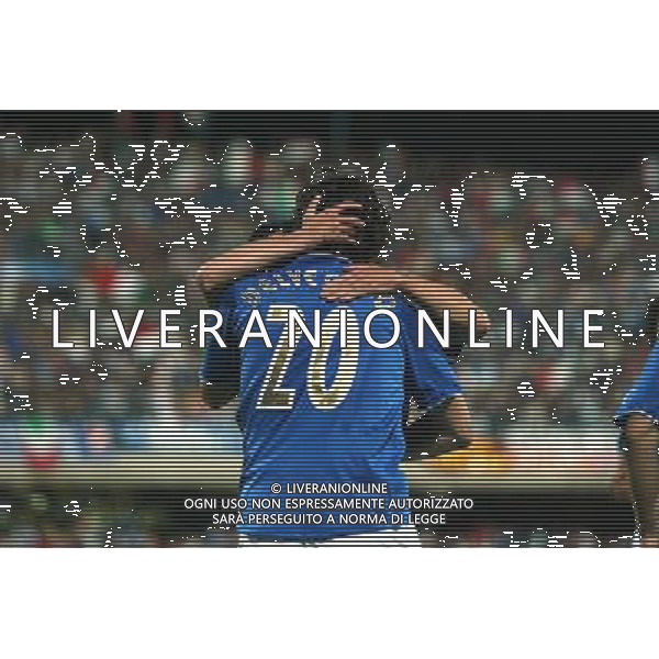 CAMPOBASSO 03/06/2003 ITALIA - IRLANDA DEL NORD AMICHEVOLE NELLA FOTO DELVECCHIO MARCO ESULTANTE FOTO PECORARO/AGENZIA ALDO LIVERANI