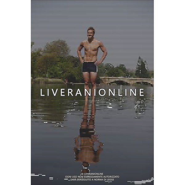 Adventurer Ben Fogle poses for photographs in the Serpentine lake in Hyde Park to announce his latest challenge to swin across the Atlantic Ocean on May 23, 2012 in London, England. Mr Fogle will undertake the 3000 mile swim next year in his bid to become the second person to achieve the feat. ©PHOTOSHOT/ALDO LIVERANI SAS ITALY ONLY