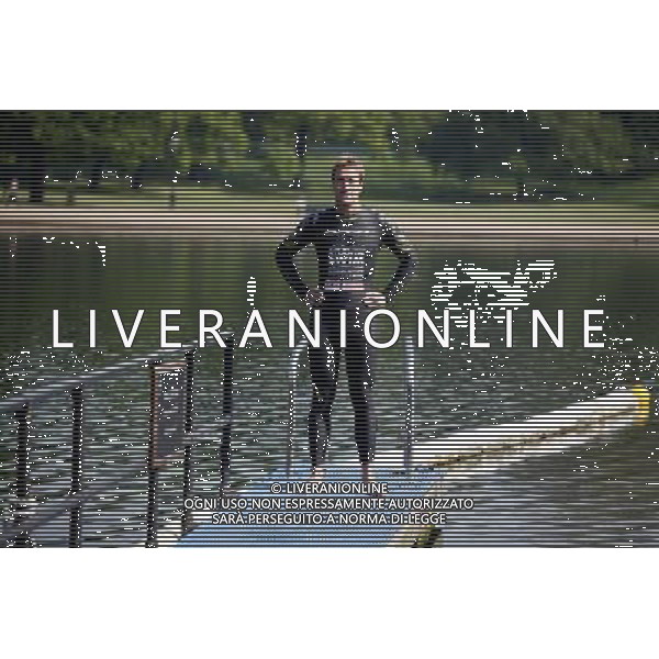Adventurer Ben Fogle poses for photographs by the Serpentine lake in Hyde Park to announce his latest challenge to swin across the Atlantic Ocean on May 23, 2012 in London, England. Mr Fogle will undertake the 3000 mile swim next year in his bid to become the second person to achieve the feat. ©PHOTOSHOT/ALDO LIVERANI SAS ITALY ONLY
