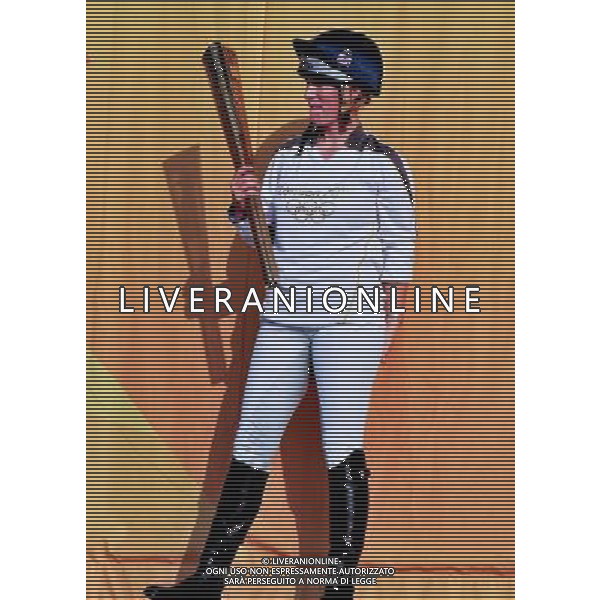  Zara Phillips on Toytown with the Olympic torch at Cheltenham Racecourse as part of the Olympic Torch Evening celebrations Date 23rd May 2012 AG ALDO LIVERANI S A S ONLY ITALY