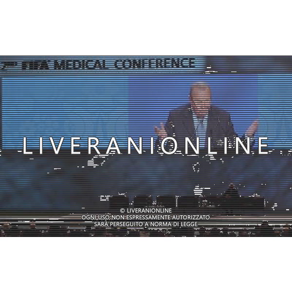 (120525) -- BUDAPEST, May 25, 2012 () -- Michel D\'Hooghe, chairman of FIFA\'s medical committee, speaks at the 2nd FIFA\'s Medical Conference in Budapest, Hungary on May 24, 2012. (/Istvan Doba) ag aldo liverani s a s only italy