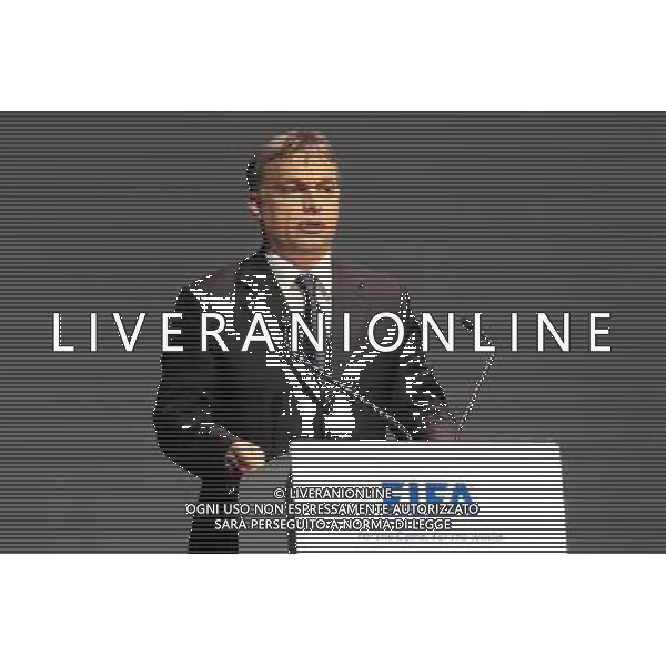 (120525) -- BUDAPEST, May 25, 2012 () -- Hungarian Prime Minister Viktor Orban addresses delegates at the 62nd FIFA Congress opening ceremony in Budapest, Hungary on May 24, 2012. (/Istvan Doba) ag aldo liverani s a s only italy