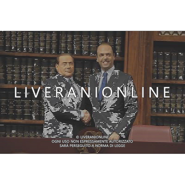Roma, 24 magio 2012- conferenza stampa in Sala Koch di Palazzo Madama, il presidente del Pdl, Silvio Berlusconi, e il segretario politico del partito, Angelino Alfano nella foto angelino alfano silvio berlusconi ©corradetti/AG ALDO LIVERANI SAS