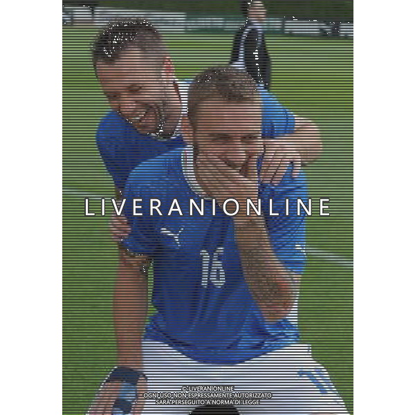 Raduno Nazionale Italiana Firenze - 21.05.2012 Foto Ufficiale della Nazionale Italiana in vista di EURO 2012 Nella Foto:Cassano scherza con De Rossi /Ph.Vitez-Ag. Aldo Liverani