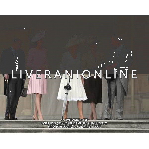 (2nd left - right) The Duchess of Cambridge, the Duchess of Cornwall, the Princess Royal and the Prince of Wales attend a garden party at Buckingham Palace, London. ©photoshot/AGENZIA ALDO LIVERANI SAS - ITALY ONLY - La duchessa di Cambridge Kate Middleton riceve gli ospiti a Buckingham Palace per il Garden Party in occasione delle celebrazioni del giubileo di diamante della Regina Elisabetta II d\'Inghilterra a Londra il 29 maggio 2012