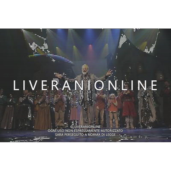 Curtain call of the world premiere of Cat Stevens\' ( Yusuf Islam ) musical fantasy Moonshadow. Cat Stevens joined the cast on stage. Princess Theatre, Melbourne, Australia. 31st May 2012. ©PHOTOSHOT/AG ALDO LIVERANI SAS - ITALY ONLY - *** Local Caption *** ..