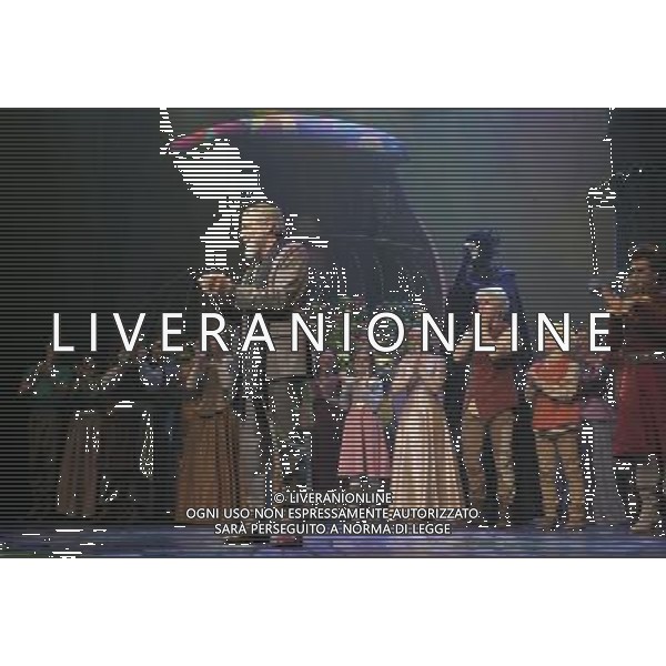 Curtain call of the world premiere of Cat Stevens\' ( Yusuf Islam ) musical fantasy Moonshadow. Cat Stevens joined the cast on stage. Princess Theatre, Melbourne, Australia. 31st May 2012. ©PHOTOSHOT/AG ALDO LIVERANI SAS - ITALY ONLY - *** Local Caption *** ..