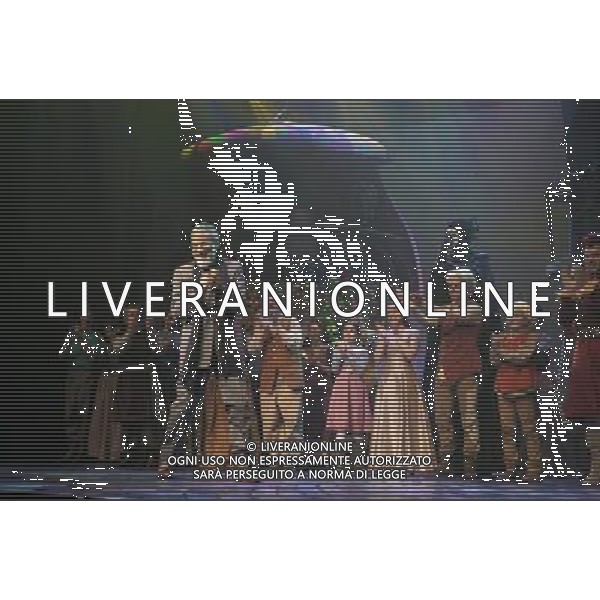 Curtain call of the world premiere of Cat Stevens\' ( Yusuf Islam ) musical fantasy Moonshadow. Cat Stevens joined the cast on stage. Princess Theatre, Melbourne, Australia. 31st May 2012. ©PHOTOSHOT/AG ALDO LIVERANI SAS - ITALY ONLY - *** Local Caption *** ..