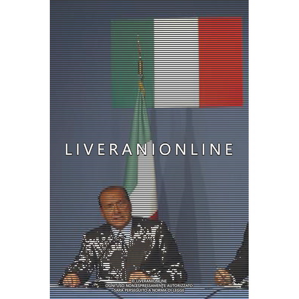 EVIAN (FR) 02/06/03 SUMMIT G8 CONFERENZA STAMPA DEL PRESIDENTE DEL CONSIGLIO DEI MINISTRI ITALIANO SILVIO BERLUSCONI NELLA FOTO SILVIO BERLUSCONI FOTO NERI BAGNAI/AG. ALDO LIVERANI