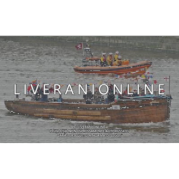  Picture Shows:Various boats take part at the Thames Diamond Jubilee Pageant to celebrate Her Majesty The Queen Elizabeth 2nd\'s 60 years as monarch of the United Kingdom. It is one of the largest flotillas ever assembled on the river. Rowed boats and working boats and pleasure vessels of all shapes and sizes will be beautifully dressed with streamers and Union Flags, their crews and passengers turned out in their finest rigs. The armed forces, fire, police, rescue and other services will be afloat and there will be an exuberance of historic boats, wooden launches, steam vessels and other boats of note. Date 03rd June 2012 *World Rights Only* *Unbylined uses will incur an additional discretionary fee!* /PHOTOSHOT/AG ALDO LIVERANI SAS - ITALY ONLY -