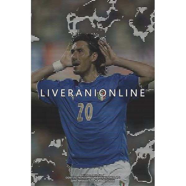 CAMPOBASSO 03/06/2003 ITALIA - IRLANDA NORD AMICHEVOLE nella foto DELVECCHIO ESULTANTE AGENZIA ALDO LIVERANI 