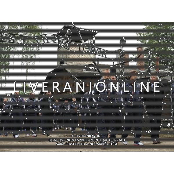 Campionati Europei UEFA 2012 Polonia/Ucraina Auschwitz (Polonia) - 06.06.2012 Visita della Nazionale a Auschwitz e Birkenau Nella Foto:arrivo della nazionale a Auschwitz /Ph.Vitez-Ag. Aldo Liverani