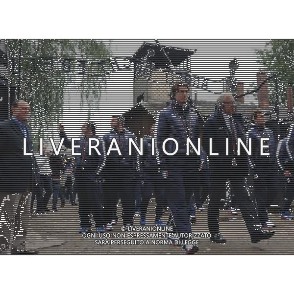 Campionati Europei UEFA 2012 Polonia/Ucraina Auschwitz (Polonia) - 06.06.2012 Visita della Nazionale a Auschwitz e Birkenau Nella Foto:arrivo della nazionale a Auschwitz /Ph.Vitez-Ag. Aldo Liverani