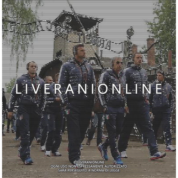 Campionati Europei UEFA 2012 Polonia/Ucraina Auschwitz (Polonia) - 06.06.2012 Visita della Nazionale a Auschwitz e Birkenau Nella Foto:arrivo della nazionale a Auschwitz nicolÃ² prandelli barzagli castellacci bonucci /Ph.Vitez-Ag. Aldo Liverani