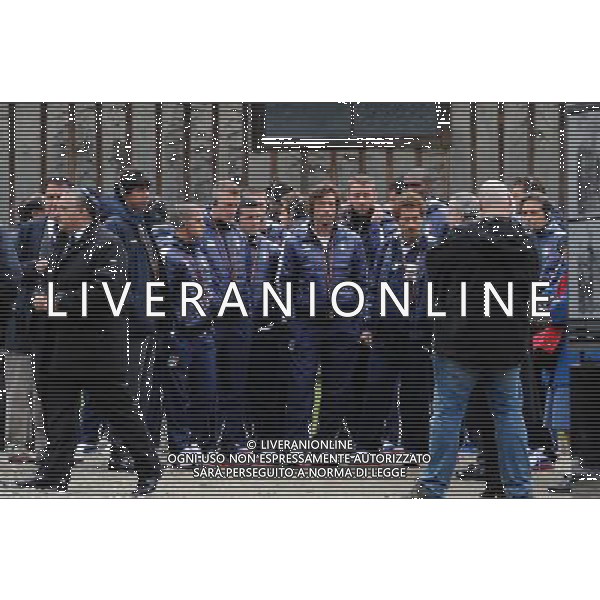 Campionati Europei UEFA 2012 Polonia/Ucraina Auschwitz (Polonia) - 06.06.2012 Visita della Nazionale a Auschwitz e Birkenau Nella Foto:arrivo della nazionale italiana a auschwitz /Ph.Vitez-Ag. Aldo Liverani