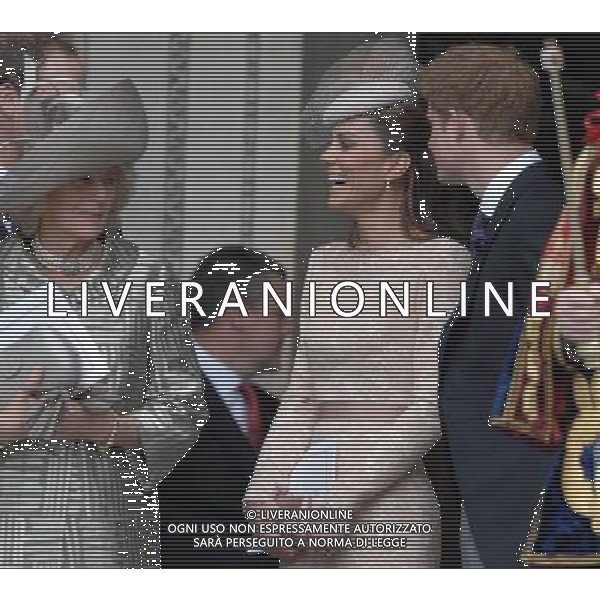 The Duchess of Cambridge attends the Queen\'s Diamond Jubilee thanksgiving service at St Paul\'s Cathedral. The Duchess of Cornwall \' Prince Harry.5-6-12 ©photoshot/AGENZIA ALDO LIVERANI SAS - ITALY ONLY - REALI INGLESI: La Regina Elisabetta II d\'inghilterra e la famiglia reale durante le celebrazioni del Giubileo di diamante