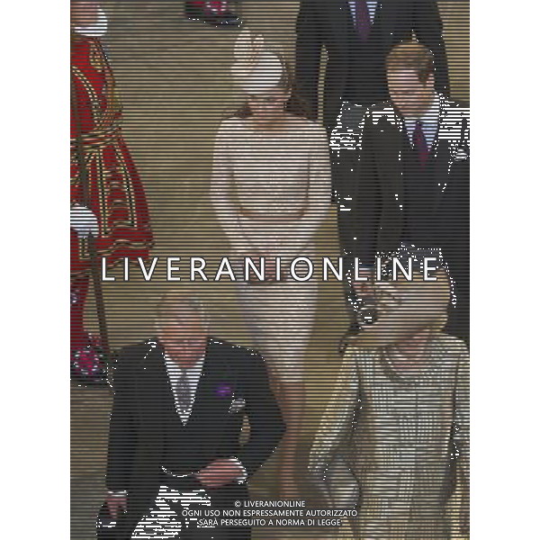 (1732565x) Prince Charles and Camilla, Duchess of Cornwall, Catherine, Duchess of Cambridge and Prince William The Queen\'s Diamond Jubilee, Westminster Hall Lunch, London, Britain - 05 Jun 2012 ©photoshot/AGENZIA ALDO LIVERANI SAS - ITALY ONLY - REALI INGLESI: La Regina Elisabetta II d\'inghilterra e la famiglia reale durante le celebrazioni del Giubileo di diamante