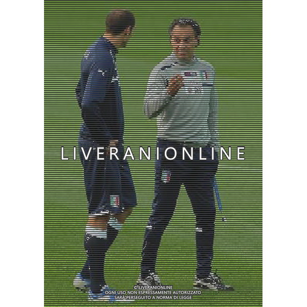 Campionati Europei UEFA 2012 Polonia/Ucraina Cracovia (Polonia) - 06.06.2012 Allenamento Nazionale Italiana Nella Foto:prandelli cesare e giorgio chiellini /Ph.Vitez-Ag. Aldo Liverani