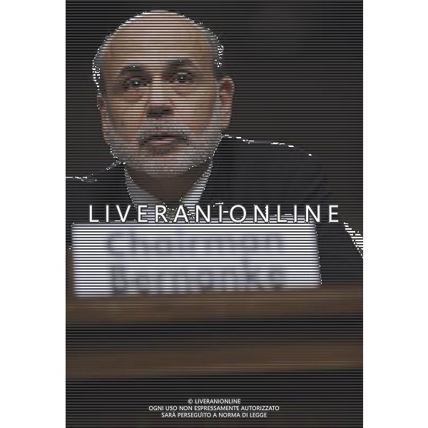 (120607) -- WASHINGTON, June 7, 2012 () -- U.S. Federal Reserve Chairman Ben Bernanke testifies before the U.S. Congress Joint Economic Committee about the Economic Outlook on Capitol Hill in Washington D.C., capital of the United States, June 7, 2012. Bernanke on Thursday warned that the escalating eurozone debt crisis and the looming U.S. fiscal cliff posed significant risks to U.S. economic recovery, but gave no explicit hint of massive monetary steps to strengthen the tepid growth. (/Zhang Jun) AG ADO LIVERANI S A S ONLY ITALY