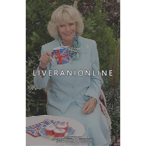 WADEBRIDGE, ENGLAND - JUNE 07: Camilla, Duchess of Cornwall visits the Duchy Garden during a visit to the Royal Cornwall Show on June 7, 2012 in Wadebridge, England. The Duchess met members of the public and toured stands during her visit. /PHOTOSHOT/AG ALDO LIVERANI SAS - ITALY ONLY -