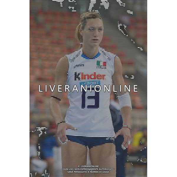 08.06.2012 - Lodz , Atlas Arena , siatkowka , World Grand Prix 2012 , Wlochy (biale) - Brazylia (zolte) N/Z Valentina Arrighetti Fot. Mariusz Palczynski / Edytor.net/NEWSPIX.PL VOLLEYBALL WOMAN WORD GRAND PRIX BRASIL vs ITALY --- Newspix.pl /AGENZIA ALDO LIVERANI SAS - ITALY ONLY - EDITORIAL USE ONLY Braslie - Italia pallavolo femminile Mondiali di Volley a Lodz, Atlas Arena, Polonia 08/06/2012 *** Local Caption *** www.newspix.pl mail us: info@newspix.pl call us: 0048 022 23 22 222 --- Polish Picture Agency by Ringier Axel Springer Poland