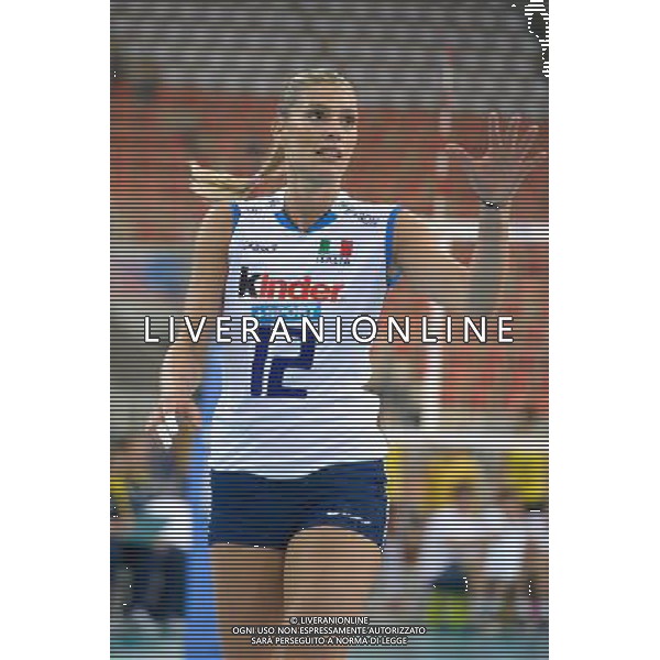 08.06.2012 - Lodz , Atlas Arena , siatkowka , World Grand Prix 2012 , Wlochy (biale) - Brazylia (zolte) N/Z Francesca Piccinini Fot. Mariusz Palczynski / Edytor.net/NEWSPIX.PL VOLLEYBALL WOMAN WORD GRAND PRIX BRASIL vs ITALY --- Newspix.pl /AGENZIA ALDO LIVERANI SAS - ITALY ONLY - EDITORIAL USE ONLY Braslie - Italia pallavolo femminile Mondiali di Volley a Lodz, Atlas Arena, Polonia 08/06/2012 *** Local Caption *** www.newspix.pl mail us: info@newspix.pl call us: 0048 022 23 22 222 --- Polish Picture Agency by Ringier Axel Springer Poland