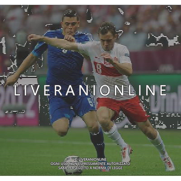 Campionati Europei UEFA 2012 Polonia/Ucraina Gruppo A Varsavia (Polonia) - 08.06.2012 Polonia-Grecia Nella Foto:rybus - papadopoulos kyriakos /Ph.Vitez-Ag. Aldo Liverani