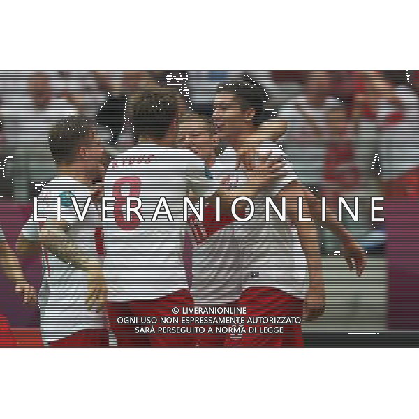 08.06.2012 WARSZAWA - STADION NARODOWY ( WARSAW POLAND NATIONAL STADIUM) PILKA NOZNA (FOOTBALL ) MISTRZOSTWA EUROPY W PILCE NOZNEJ UEFA EURO 2012 ( EUROPEAN CHAPIONSHIPS UEFA EURO 2012 ) GRUPA A ( POOL A ) MECZ POLSKA - GRECJA ( GAME POLAND - GREECE ) NZ MACIEJ RYBUS, RAFAL MURAWSKI, ROBERT LEWANDOWSKI - RADOSC, BRAMKA, GOL FOTO LUKASZ GROCHALA/CYFRASPORT --- Newspix.pl /AGENZIA ALDO LIVERANI SAS - ITALY ONLY - EDITORIAL USE ONLY Polonia - Grecia Campionati Europei UEFA 2012 Polonia/Ucraina Gruppo A Varsavia (Polonia) 08/06/2012 *** Local Caption *** www.newspix.pl mail us: info@newspix.pl call us: 0048 022 23 22 222 --- Polish Picture Agency by Ringier Axel Springer Poland