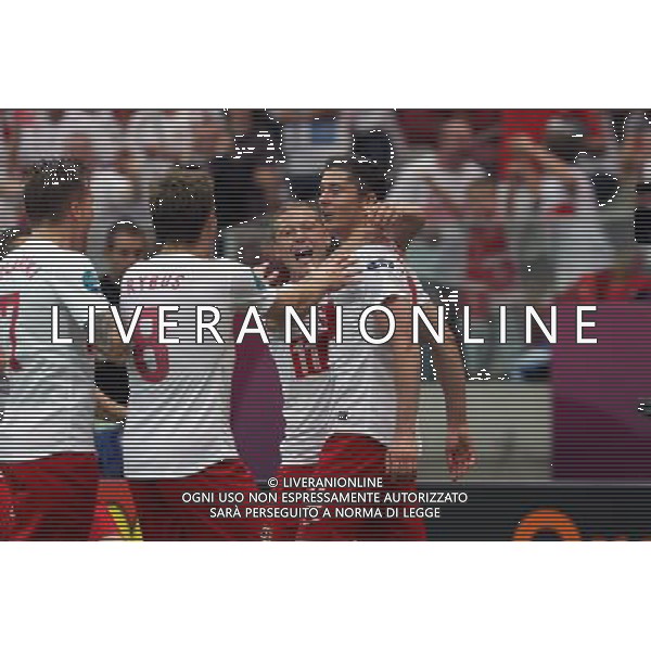 08.06.2012 WARSZAWA - STADION NARODOWY ( WARSAW POLAND NATIONAL STADIUM) PILKA NOZNA (FOOTBALL ) MISTRZOSTWA EUROPY W PILCE NOZNEJ UEFA EURO 2012 ( EUROPEAN CHAPIONSHIPS UEFA EURO 2012 ) GRUPA A ( POOL A ) MECZ POLSKA - GRECJA ( GAME POLAND - GREECE ) NZ MACIEJ RYBUS, RAFAL MURAWSKI, ROBERT LEWANDOWSKI - RADOSC, BRAMKA, GOL FOTO LUKASZ GROCHALA/CYFRASPORT --- Newspix.pl /AGENZIA ALDO LIVERANI SAS - ITALY ONLY - EDITORIAL USE ONLY Polonia - Grecia Campionati Europei UEFA 2012 Polonia/Ucraina Gruppo A Varsavia (Polonia) 08/06/2012 *** Local Caption *** www.newspix.pl mail us: info@newspix.pl call us: 0048 022 23 22 222 --- Polish Picture Agency by Ringier Axel Springer Poland
