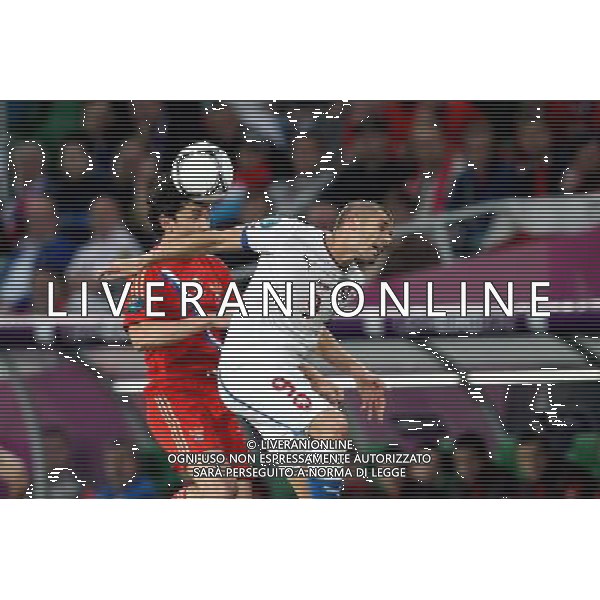 08.06.2012 WROCLAW - STADION MIEJSKI ( WROCLAW POLAND MUNICIPIAL STADIUM) PILKA NOZNA (FOOTBALL ) MISTRZOSTWA EUROPY W PILCE NOZNEJ UEFA EURO 2012 ( EUROPEAN CHAPIONSHIPS UEFA EURO 2012 ) GRUPA A ( POOL A ) MECZ ROSJA - CZECHY ( GAME CZECH REPUBLIC - RUSSIA ) NZ/: (L) YURI ZHIRKOV ZIRJANOV (RUS) 9- JAN REZEK (CZE) FOTO JAKUB PIASECKI/CYFRASPORT/NEWSPIX.PL --- Newspix.pl /Agenzia Aldo Liverani Sas - ITALY ONLY - Russia - Repubblica Ceca Campionati Europei UEFA 2012 Polonia/Ucraina Gruppo A Wroclaw (Polonia) 08/06/2012 *** Local Caption *** www.newspix.pl mail us: info@newspix.pl call us: 0048 022 23 22 222 --- Polish Picture Agency by Ringier Axel Springer Poland