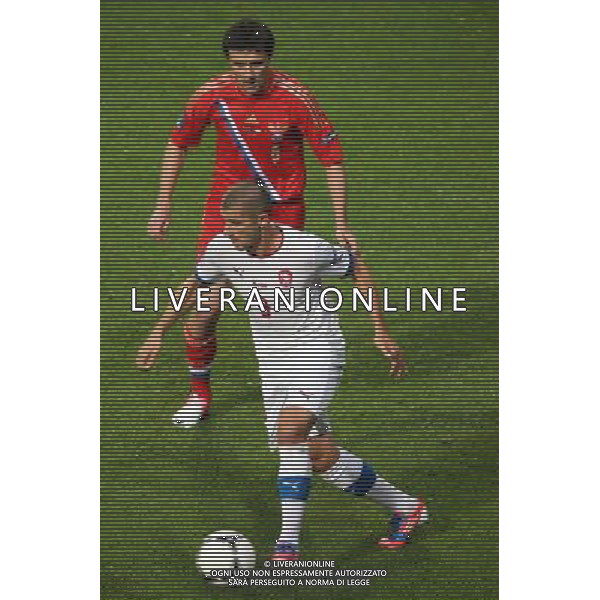 WROCLAW 08.06.2012 N/Z: JURIJ ZYRKOW (RUS) JAN REZEK (CZE) CZECHY - ROSJA MISTRZOSTWA EUROPY W PILCE NOZNEJ GRUPA A FAZA GRUPOWA PILKA NOZNA UEFA EURO 2012 CZECH REPUBLIC - RUSSIA UEFA EUROPEAN FOOTBALL CHAMPIONSHIP GROUP STAGE GROUP A FOOTBALL SOCCER UEFA EURO 2012 TSCHECHIEN - RUSSLAND UEFA FUSSBALL EUROPAMEISTERSCHAFT GRUPPE A FUSSBAL EURO 2012 BRESLAU MACIEJ OPALA / NEWSPIX.PL --- Newspix.pl /Agenzia Aldo Liverani Sas - ITALY ONLY - Russia - Repubblica Ceca Campionati Europei UEFA 2012 Polonia/Ucraina Gruppo A Wroclaw (Polonia) 08/06/2012 *** Local Caption *** www.newspix.pl mail us: info@newspix.pl call us: 0048 022 23 22 222 --- Polish Picture Agency by Ringier Axel Springer Poland