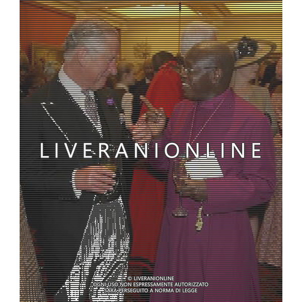 LONDON, ENGLAND - JUNE 05: Prince Charles, Prince of Wales and John Sentamu attend a reception at Diamond Jubilee Reception at Guildhall on June 5, 2012 in London, England. For only the second time in its history the UK celebrates the Diamond Jubilee of a monarch. Her Majesty Queen Elizabeth II celebrates the 60th anniversary of her ascension to the throne. Thousands of wellwishers from around the world have flocked to London to witness the spectacle of the weekend\'s celebrations. ©photoshot/Agenzia Aldo Liverani Sas - ITALY ONLY - REALI INGLESI: La famiglia reale con gli invitai al ricevimento per le celebrazioni del Giubileo diamante di Sua Maesta\' la Regina Elisabetta II a Londra 5 giugno 2012