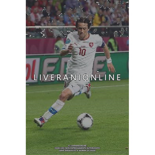 08.06.2012 WROCLAW - STADION MIEJSKI ( WROCLAW POLAND MUNICIPIAL STADIUM) PILKA NOZNA (FOOTBALL ) MISTRZOSTWA EUROPY W PILCE NOZNEJ UEFA EURO 2012 ( EUROPEAN CHAPIONSHIPS UEFA EURO 2012 ) GRUPA A ( POOL A ) MECZ ROSJA - CZECHY ( GAME CZECH REPUBLIC - RUSSIA ) NZ/: TOMAS ROSICKY (CZE) FOTO JAKUB PIASECKI/CYFRASPORT/NEWSPIX.PL --- Newspix.pl AG ALDO LIVERANI S A S ONLY ITALY *** Local Caption *** www.newspix.pl mail us: info@newspix.pl call us: 0048 022 23 22 222 --- Polish Picture Agency by Ringier Axel Springer Poland