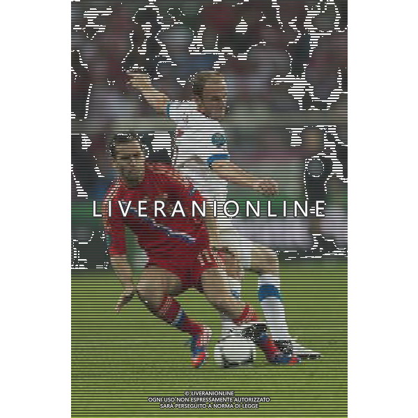 WROCLAW 08 06 2012 STADION MIEJSKI PRZY AL SLASKA 1 ARENA EURO 2012 MECZ NR 2 EURO 2012 ROSJA v CZECHY N Z ALEKSANDR KERZHAKOV Russia ROMAN HUBNIK Czech Republic SEBASTIAN BOROWSKI Newspix.pl MUNICIPAL STADIUM WROCLAW AT AL SLASKA 1 GAME 2 OF EURO 2012 RUSSIA v CZECH REPUBLIC --- Newspix.pl AG ALDO LIVERANI S A S ONLY ITALY *** Local Caption *** www.newspix.pl mail us: info@newspix.pl call us: 0048 022 23 22 222 --- Polish Picture Agency by Ringier Axel Springer Poland