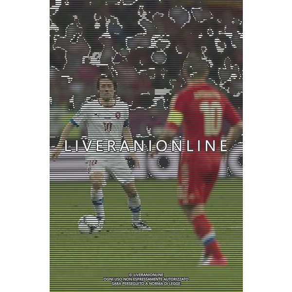 WROCLAW 08 06 2012 STADION MIEJSKI PRZY AL SLASKA 1 ARENA EURO 2012 MECZ NR 2 EURO 2012 ROSJA v CZECHY N Z TOMAS ROSICKY Czech Republic ANDREY ARSHAVIN R ussia SEBASTIAN BOROWSKI Newspix.pl MUNICIPAL STADIUM WROCLAW AT AL SLASKA 1 GAME 2 OF EURO 2012 RUSSIA v CZECH REPUBLIC --- Newspix.pl AG ALDO LIVERANI S A S ONLY ITALY *** Local Caption *** www.newspix.pl mail us: info@newspix.pl call us: 0048 022 23 22 222 --- Polish Picture Agency by Ringier Axel Springer Poland