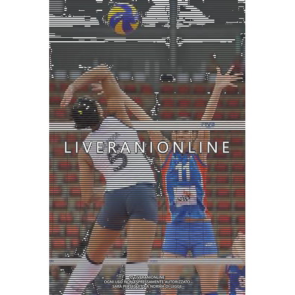 09.06.2012 - Lodz , Atlas Arena , siatkowka , World Grand Prix 2012 , Serbia (niebieskie) - Brazylia (biale) N/Z Adenizia Silva , Stefana Veljkovic WOMAN VOLLEYBALL WORLD GRAND PRIX BRASIL vs SERBIA Fot. Mariusz Palczynski / Edytor.net/NEWSPIX.PL --- Newspix.pl AG ALDO LIVERANI S A S ONLY ITALY *** Local Caption *** www.newspix.pl mail us: info@newspix.pl call us: 0048 022 23 22 222 --- Polish Picture Agency by Ringier Axel Springer Poland