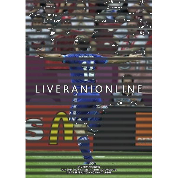 (120609) -- WARSAW, June 9, 2012 () -- Dimitris Salpingidis of Greece celebrates after scoring during the Group A match against Poland at the Euro 2012 football championship in Warsaw, Poland, June 8, 2012. (/Ma Ning) (jyc) ©photoshot/Agenzia Aldo Liverani Sas - ITALY ONLY: Polonia - Grecia Campionati Europei UEFA 2012 Polonia/Ucraina Gruppo A Varsavia (Polonia) 08/06/2012