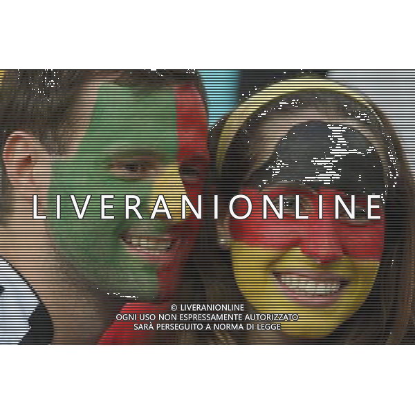 09.06.2012, LWOW, PILKA NOZNA, FOOTBALL, MISTRZOSTWA EUROPY W PILCE NOZNEJ, EURO 2012, FOOTBALL EUROPEAN CHAMPIONSHIP, NIEMCY - PORTUGALIA, GERMANY - PORTUGAL, KIBICE NIEMIEC I PORTUGALII, FOT. TOMASZ JASTRZEBOWSKI / FOTO OLIMPIK/NEWSPIX.PL --- Newspix.pl /Agenzia Aldo Liverani Sas - ITALY ONLY: Germania - Portogallo Campionati Europei UEFA 2012 Polonia/Ucraina Gruppo B Leopoli (Ucraina) 09/06/2012 *** Local Caption *** www.newspix.pl mail us: info@newspix.pl call us: 0048 022 23 22 222 --- Polish Picture Agency by Ringier Axel Springer Poland