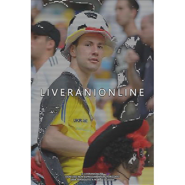 09.06.2012 LWOW - STADION ARENA LWOW ( LVIV UKRAINE STADIUM ARENA LVIV ) PILKA NOZNA ( FOOTBALL ) MISTRZOSTWA EUROPY W PILCE NOZNEJ UEFA EURO 2012 ( EUROPEAN CHAMPIONSHIPS UEFA EURO 2012 ) GRUPA B ( POOL B ) MECZ NIEMCY - PORTUGALIA ( GAME GERMANY - PORTUGAL ) NZ KIBIC UKRAINY FOTO MICHAL STANCZYK / CYFRASPORT/NEWSPIX.PL --- Newspix.pl /Agenzia Aldo Liverani Sas - ITALY ONLY: Germania - Portogallo Campionati Europei UEFA 2012 Polonia/Ucraina Gruppo B Leopoli (Ucraina) 09/06/2012 *** Local Caption *** www.newspix.pl mail us: info@newspix.pl call us: 0048 022 23 22 222 --- Polish Picture Agency by Ringier Axel Springer Poland